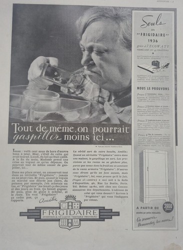 Publicité ancienne frigidaire - ancienne,