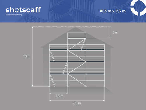 Neuf 5 m - 7,5, échafaudage