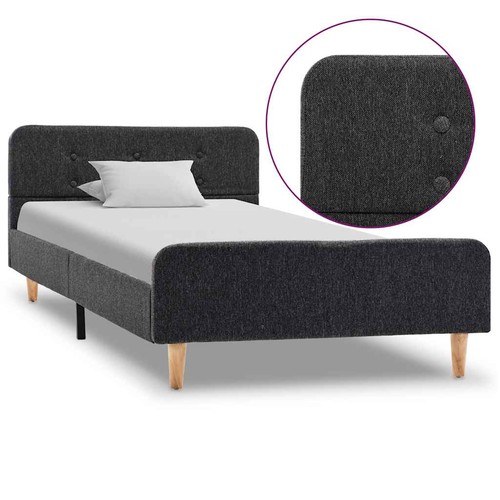 Cadre lit gris - gris, jute
