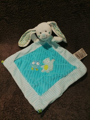 Doudou lapin plat blanc - lapin,