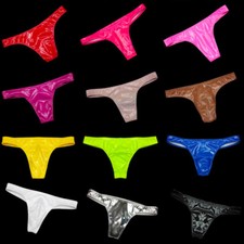 Hommes Gay Simili Cuir String T Arrière Taille Basse Stretch Slips Sous Sexy