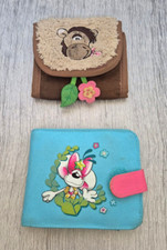 Lot 2 portefeuilles Diddl Diddlina Galupy cheval vintage enfant accessoires Rare