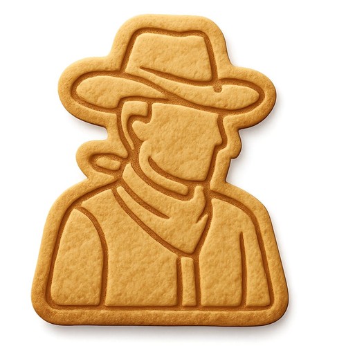 Cowboy silhouette cookie - cowboy,