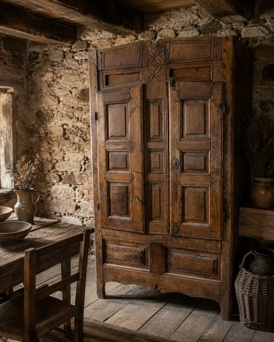 Armoire coffre art populaire - armoire,