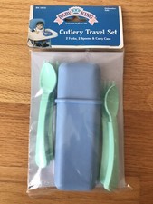 Baby King Cutlery Travel Set 2 Spoons 2 Forks & Carry Case Child Kids Toddler