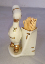ANTIQUE DOOR PIC CURE TOOTH STATUETTE A PORCELAIN DUCK 1950-1970