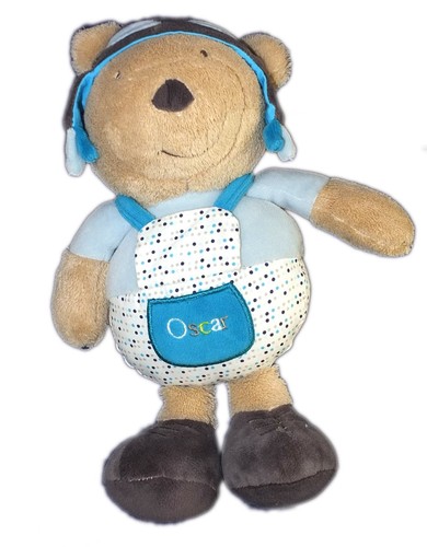 Peluche doudou ours aviateur