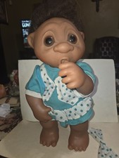 17 Inch Tall The DAM Thumb Sucker Troll With Polka Dot Outfit 1979 Denmark 