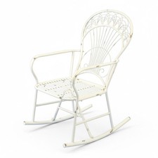 Rocking chair fer blanc