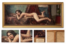 Grand tableau ancien nu à la