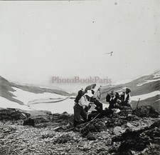 Mountaineers Montagne Pyrénées France Photo Stereo PL59L5n58 Glass Plate 