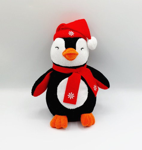 Peluche doudou pingouin noir
