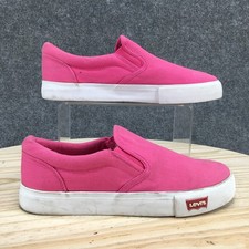 Levis Shoes Youth 5.5 Slip On Sneakers Pink Canvas Comfort Casual 536185-03F