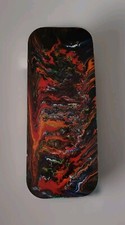 Beautiful Painting On Glass ''WAVE'' '70s Abstract Art 