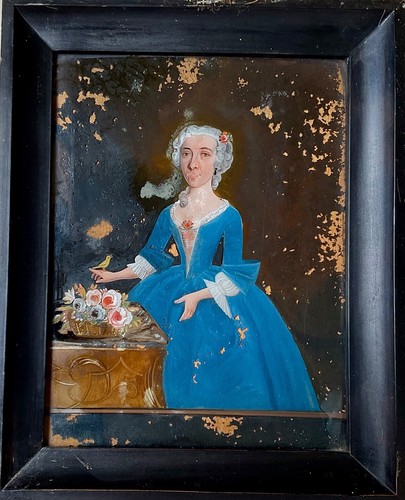 Peinture sous verre xviiième - peinture,