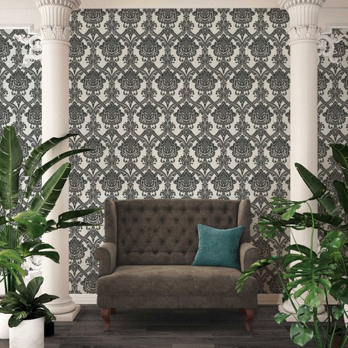 Papier peint métallique motif - papier,