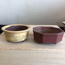 rare shape small " 和鉢常滑 " Traditional Tokoname bonsai pot very good Japan