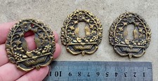 LOT de 3 ANCIENNES ENTRÉES DE CLÉ SERRURE pour MEUBLE en bronze ou laiton  N°92B