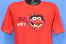 vtg 80s MUPPETS ANIMAL WANT WOMAN JIM HENSON MUPPET SHOW RED t-shirt MEDIUM M