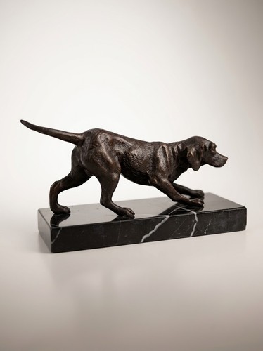 Sculpture bronze chien - bronze,