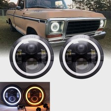 17.8cm LED Phare Avant Paire W / Ambre Feu DRL Pour Ford F-100 F-150 F-250