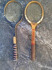Lot de 2 raquettes de tennis Dunlop vintage bois Sureliner et une Maxply