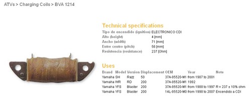 Bobine dze yamaha - yamaha, yfs