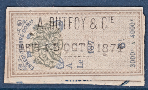 Timbre france fiscal - fiscal, 1874