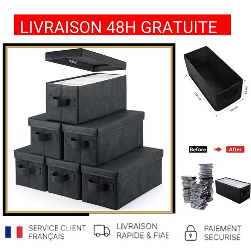 Lot boîtes rangement - de, cd