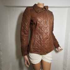 French Designer "Ventcouvert" quilted brown leather jacket - 36 euro