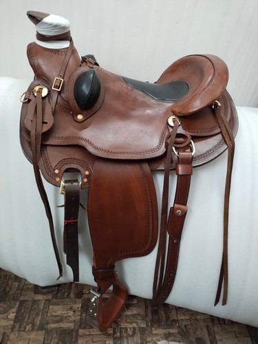 Selle cuir usiné western - selle,