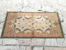 TAPIS en Velours pure Laine à motif floral 140 x 70 (Années 1960-70)