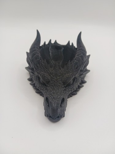 Tête dragon noir fantasy - dragon,