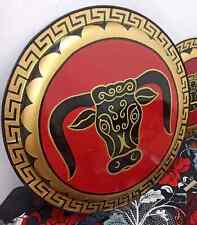 Beau taureau d'airain élégant authentique bouclier grec ancien Hoplite 32 pouces