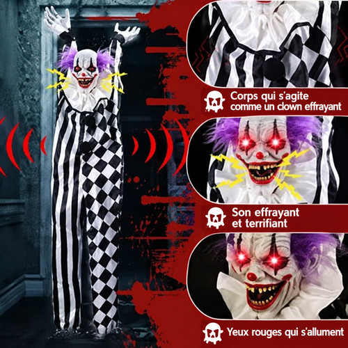 Clown suspendu effrayant 160cm - clown,