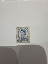 timbre reine Elisabeth II bleu