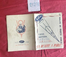 N°21273 / FORD MATFORD /  catalogue 17 éme rallye de Monte-Carlo
