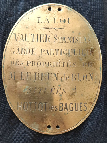 Plaque métier vénerie - plaque, de