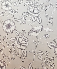 IKEA Praktbacka Floral Bird Toile Pillow Sham Gray/White/Black~King (24x38)