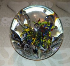 Sulfide Ball Press Paper Bubble Inclusion of a Flower