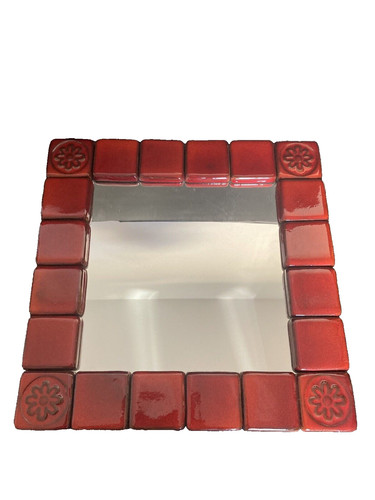 Ancien miroir céramique de - miroir,