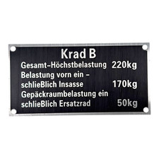 Plaque D'Identification Krad B