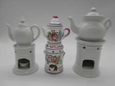LOT OF 3 HERBAL TEAPOT NIGHT LIGHT DOLL PORCELAIN OF PARIS & FAIENCE OF CLAMECY