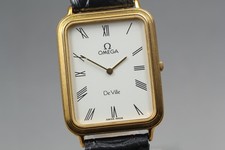 USA Ship TAX in *N MINT* OMEGA De Ville Cal.1377 Roman Tank Gold Dial Mens Watch