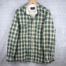 Lanesboro Padded Veste Chemise Homme XL Beige Bleu Carreaux Polaire Boutonnée