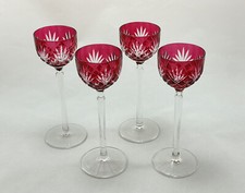 Large Saint Louis "Massenet" Crystal High Liquor Glasses Liqueur Glasses