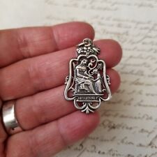 Grand Pendentif Médaille Argent Sainte Anne Coeur Sacré 1900 Silver Holy Medal