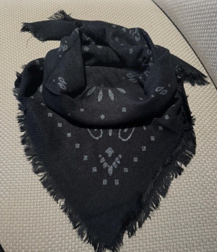 Grand bandana noir laine - noir,