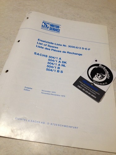 Sachs parts list 504 a - 1, dk