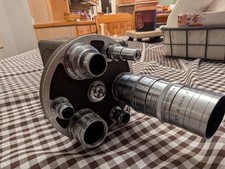 Vintage 1940’s Bell & Howell Filmo Turret Auto Master 16mm Movie Camera